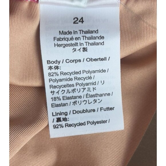 NEW J. Crew Ruched Slimming V-Neck Wireless One Piece Swimsuit Sz 24 Pink 1435 - Picture 4 of 6